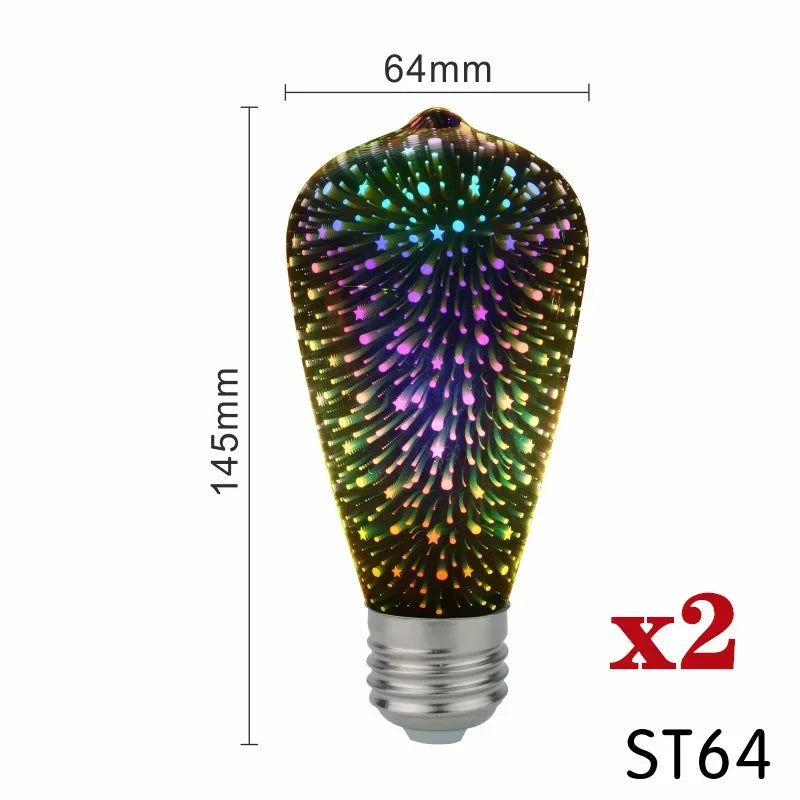 3D Decoration Edison Bulb - 2Pcs