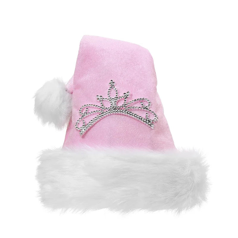 New Pink Crown Christmas Hat