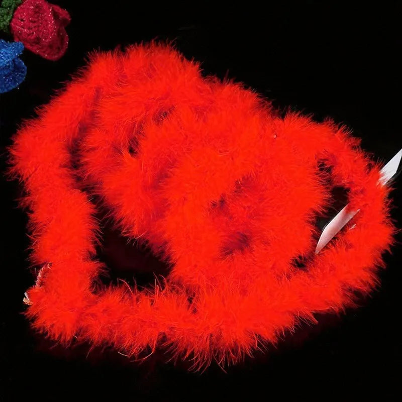 Christmas Tree White Feather Boa Strip 