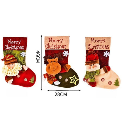 Santa Claus Christmas Socks Ornaments Stockings Storage Bags