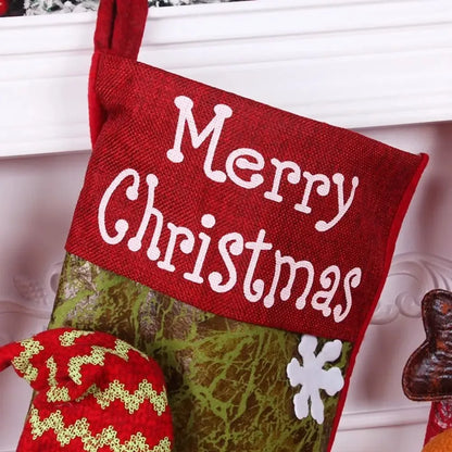Santa Claus Christmas Socks Ornaments Stockings Storage Bags