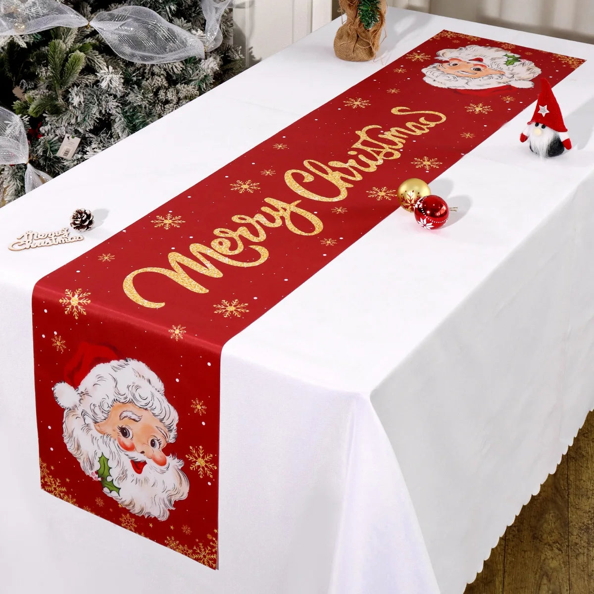 Christmas Table Runner Santa Claus