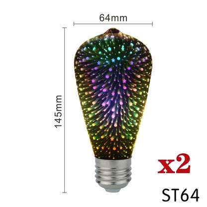  3D Decoration Edison Bulb - 2Pcs