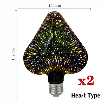  3D Decoration Edison Bulb - 2Pcs