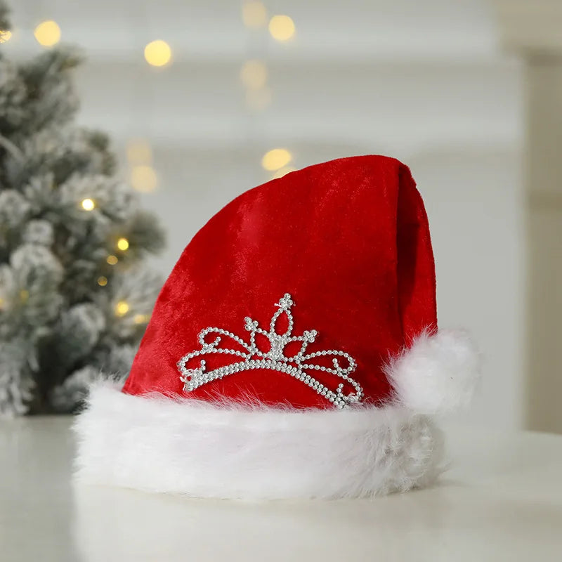 New Pink Crown Christmas Hat 