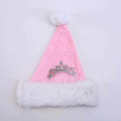 New Pink Crown Christmas Hat 