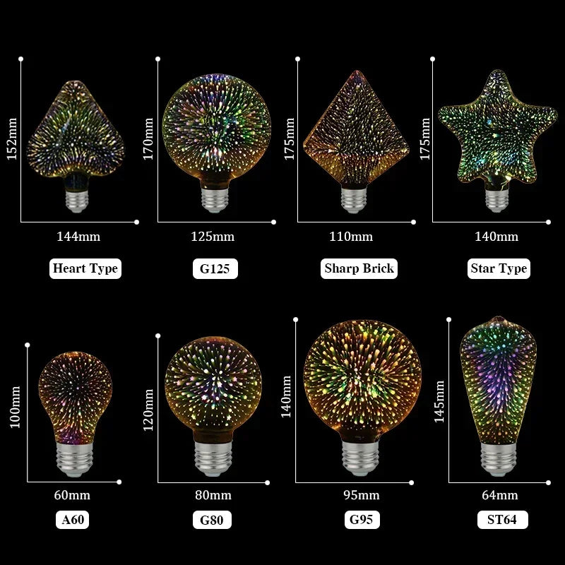  3D Decoration Edison Bulb - 2Pcs