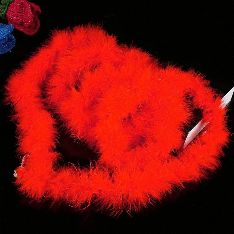 Christmas Tree White Feather Boa Strip 