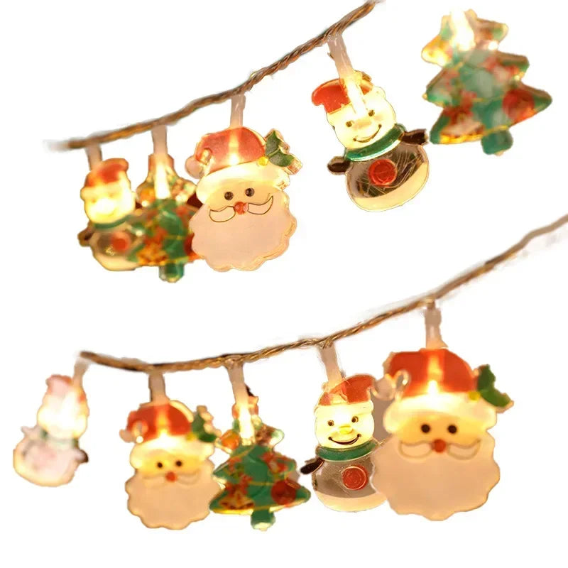 Christmas Lights String Santa Claus Snowman 