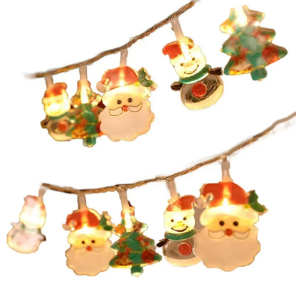 Christmas Lights String Santa Claus Snowman 