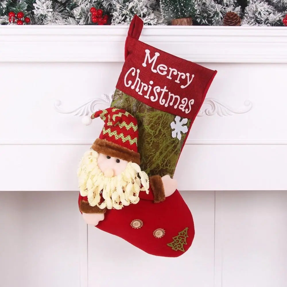 Santa Claus Christmas Socks Ornaments Stockings Storage Bags