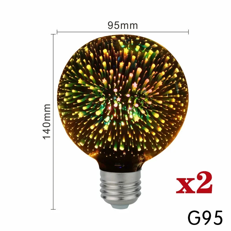  3D Decoration Edison Bulb - 2Pcs