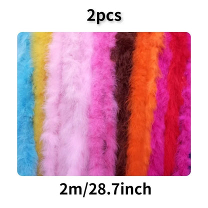 Christmas Tree White Feather Boa Strip 