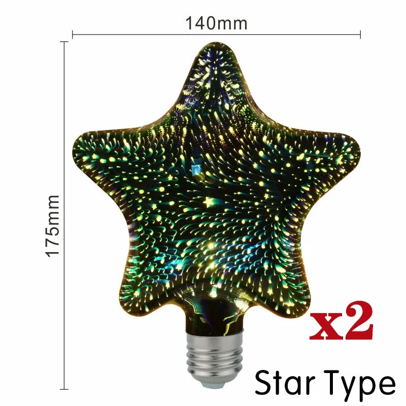  3D Decoration Edison Bulb - 2Pcs