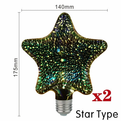  3D Decoration Edison Bulb - 2Pcs