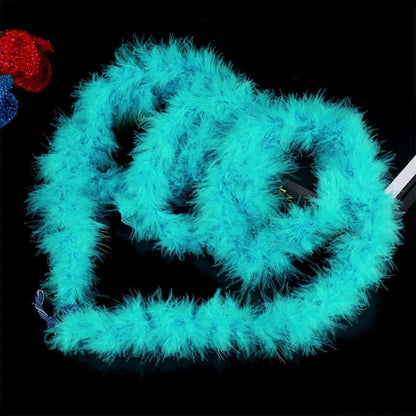 Christmas Tree White Feather Boa Strip 